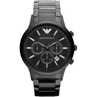Giorgio Armani Emporio zwart roestvrij staal chronograaf heren horloge AR2453
