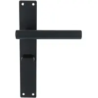Online Deurbeslagshop Deurklink Brenda op schild Rechthoekig WC63/8 rvs/mat zwart