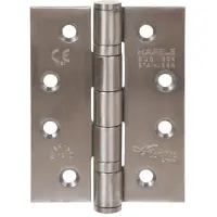 Online Deurbeslagshop Kogellagerscharnier 102x76x3 mm rechte hoek rvs