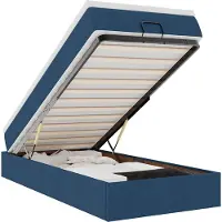 vidaXL Ottoman bed met matras 90x190cm stof blauw