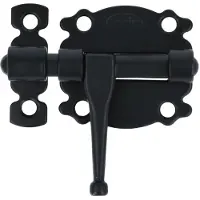 AMIG Deurgrendel met ronde schoot sluitlus en sluitplaat zwart gelakt 50x48 mm