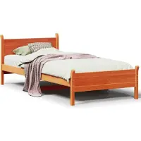 vidaXL Bedframe zonder matras massief grenenhout wasbruin 200x200 cm