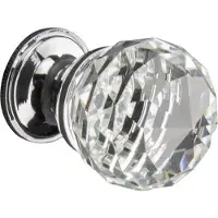 Online Deurbeslagshop Knop Rond Kristal 30 mm chroom