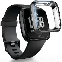 Strap-it TPU case protectie - zwart bescherm hoesje geschikt voor Fitbit Versa 1 - zwarte beschermhoes voor Fitbit Versa