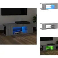 vidaXL Tv-kast - Tv-kasten - Tv-meubel - Tv-meubel Met LED Tv Kast Met Led Lichtverlichting - Tv-meubel met LED-verlichting 90x39x30 cm grijs sonoma eiken