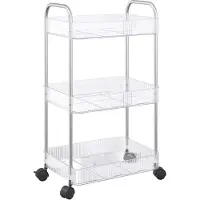 vidaXL - Opbergtrolley - 3-laags - 37x28x68 - cm - acryl - transparant