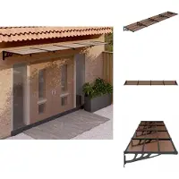 vidaXL Deurluifel - Deurluifels - Afdak Voordeur - Luifel Voordeur - Deurluifel 396x90 cm polycarbonaat zwart