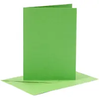 Packlinq Kaarten en enveloppen, afmeting kaart 10,5x15 cm groen, 6 set