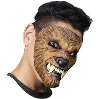 Partychimp gezichtsmasker Wolf 5 PVC bruin one-size | Maat One-size