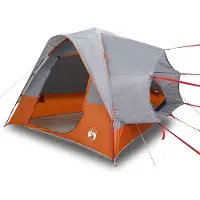 vidaXL Autotent 4-persoons waterdicht grijs en oranje