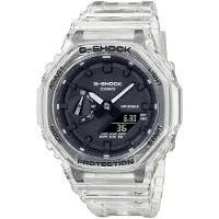 Casio GA-2100SKE-7AER horloge transparant zwarte wijzerplaat