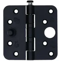 S2 veiligheids nylonlagerscharnier ronde hoeken 89x89 zwart SKG3