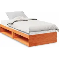 vidaXL Slaapbank met matras 80x200 cm massief grenenhout wasbruin