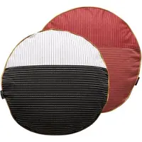OYOY Kussen rond koraal/rood - anthracite/wit