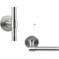 Formani deurkruk "T/L" Ø15mm 100mm rozet ONE inox mat /paar