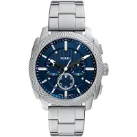 Fossil Analoog horloge 'Machine' navy / zilver