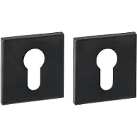 Intersteel cilinderrozetten vierkant verdekt 53x53x6mm - PVD zwart