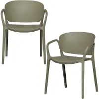 Woood Bent Tuinstoelen - Kunststof - Groen -Set van 2