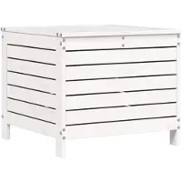 The Living Store Voetenbank - Tuin Bank - Tuinvoetenbank 62x63,5x53,5 cm massief grenenhout wit - Lounge Set - Buitendecoratie - Hout Meubilair