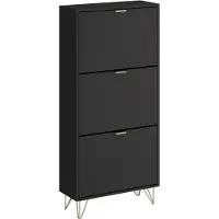 Vicco Helge Schoenenkast – 60 x 128.5 cm 3 compartimenten Zwart