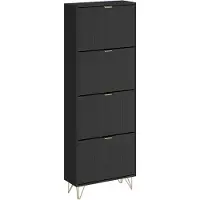 Vicco Helge Schoenenkast – 60 x 166.7 cm 4 compartimenten Zwart