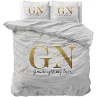 Sleeptime dekbedovertrek Good Night - goud - microvezel - 140x220