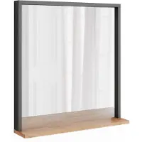 Vicco Orlando Wandspiegel – 57 x 60 cm met spiegel Antraciet/gouden eik