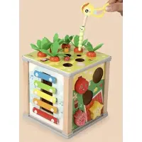 Kruzzel Educatief speelgoed - Montessori Motoriekactiviteitenkubus van Hout - Cube éducatif pour les enfants - Muziekland - Leuk en educatief cadeau voor peuters en kleuters - cadeautje voor kinderen - Kado