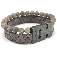 Josh Heren Leren Armband Pilot Station Taupe | 24966