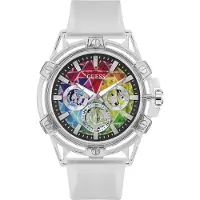 GUESS Analoog horloge 'KING' rood / zwart / transparant / wit
