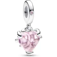 Pandora Moments Roze Stamboom en Hart Hangende Bedel - Roze & Zilver