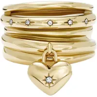 Fossil Ring 'Sadie' goud / transparant