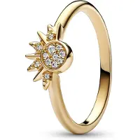 Pandora Ringen - Celestial Sparkling Sun Ring | Maat 58