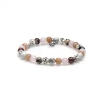 Karma Armband Spiral Beady Blush Elastic White Crystal