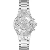 GUESS Analoog horloge 'Moonlight' zilver / transparant