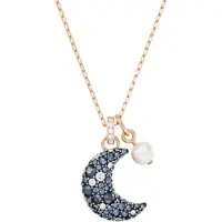 Swarovski Ketting blauw / navy / rose-goud / zilver