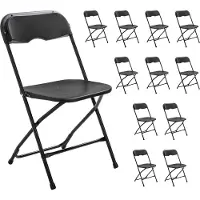 Oviala - Set van 12 zwarte inklapbare tuinreceptie stoelen - REKKEM