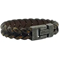 Josh Vintage Heren Armband Leer;Metaal - Bruin
