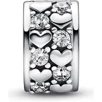 Pandora Moments Infinity Hartjes Sparkling Hangende Clipbedel - Zilver