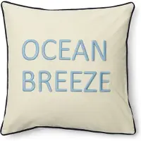 Rivièra Maison Kussenhoes vierkant Wit - Ocean Breeze Sierkussen 50x50, Sierkussenhoes - Katoen
