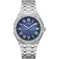 GUESS Analoog horloge 'Asset' donkerblauw / zilver