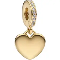 Pandora Moments Gold Plated Graveerbare Hartvormige Hangende Bedel 768761C01 - goudkleurig