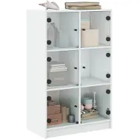 vidaXL Hoge kast met deuren 68x37x109 cm bewerkt hout wit