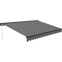 Oviala - Half-integrale zonnescherm 2,50x2m in grijze aluminium - Brehat