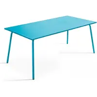 Oviala - Rechthoekige tuin tafel van blauw metaal - Palavas