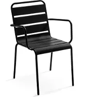 Oviala - Zwarte metalen tuinstoel - Palavas