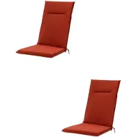 Madison - Tuinkussens - Hoge Rug - 2 st - Eco Mecca Terra - 123x50cm - Terra - Met lint