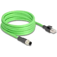 DeLOCK M12 Cable D-coded 4 pin male to RJ45 male PUR (TPU) 2 m