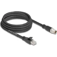DeLOCK M12 8-pins X-gecodeerd (m) - RJ45 (m) industriële netwerkkabel | CAT5e | PVC | 3 meter