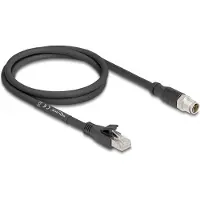 DeLOCK M12 8-pins X-gecodeerd (m) - RJ45 (m) industriële netwerkkabel | CAT5e | PVC | 1 meter